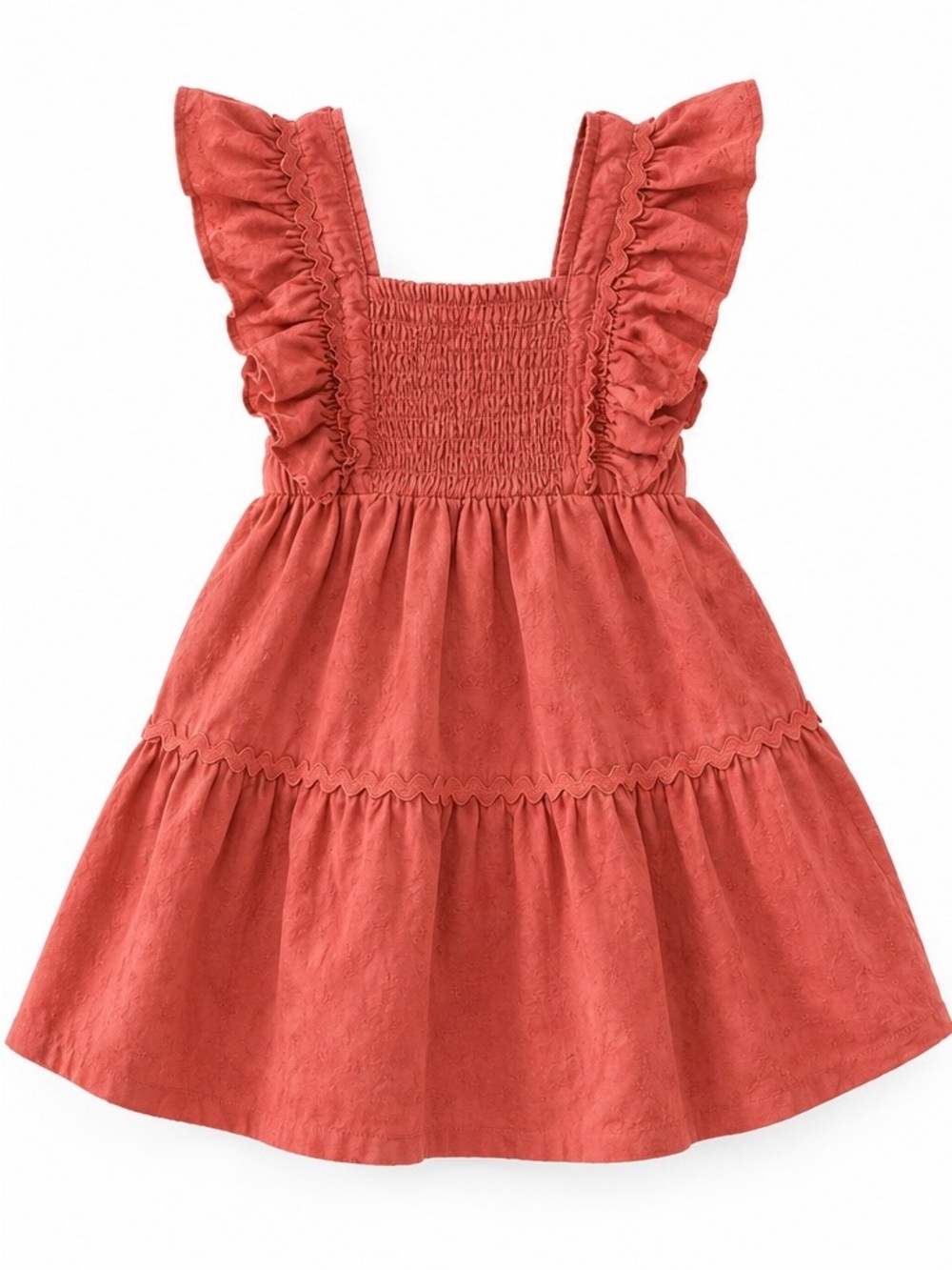 Carter's Coral Ruffle Smocked Dress